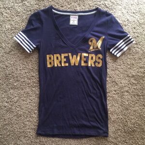 Victoria’s Secret PINK Milwaukee Brewers V Neck shirt.